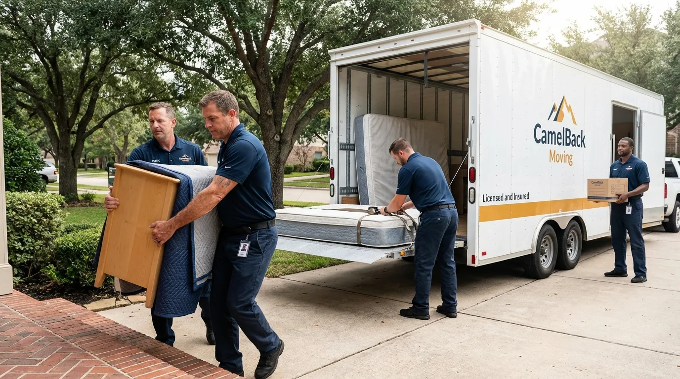 Crew loading residential truck for cross-state move from Honey Brook, PA