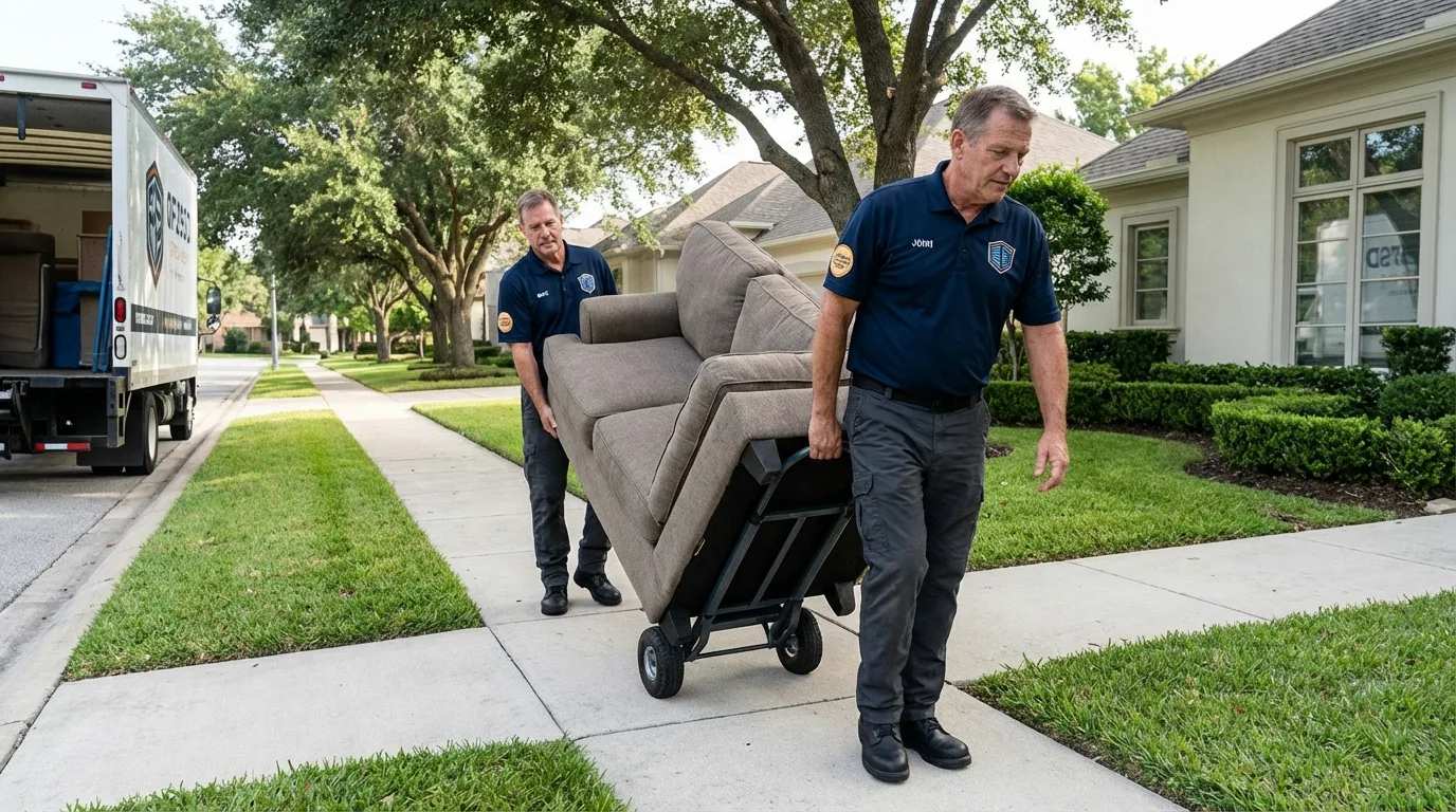 Local residential moving crew loading furniture in Honey Brook, PA