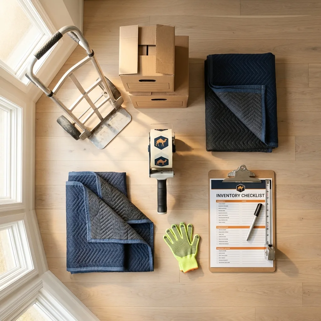 Professional moving supplies and packing materials layout for Honey Brook residential relocations